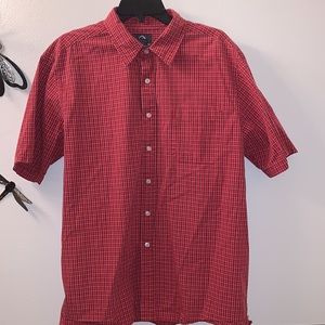 Bullhead Red Check Cotton Short Sleeve Button Down Shirt Men’s Large